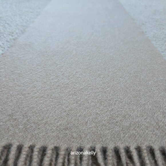 Nordstrom Cashmere Camel Woven Fringe Scarf Tan - Picture 10 of 14